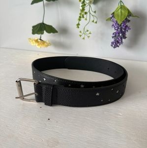 black silver star print belt